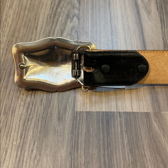 Justin Leather Belt Swarovski Crystals Silver Tooled Removable Buckle 34 NWT main image 13